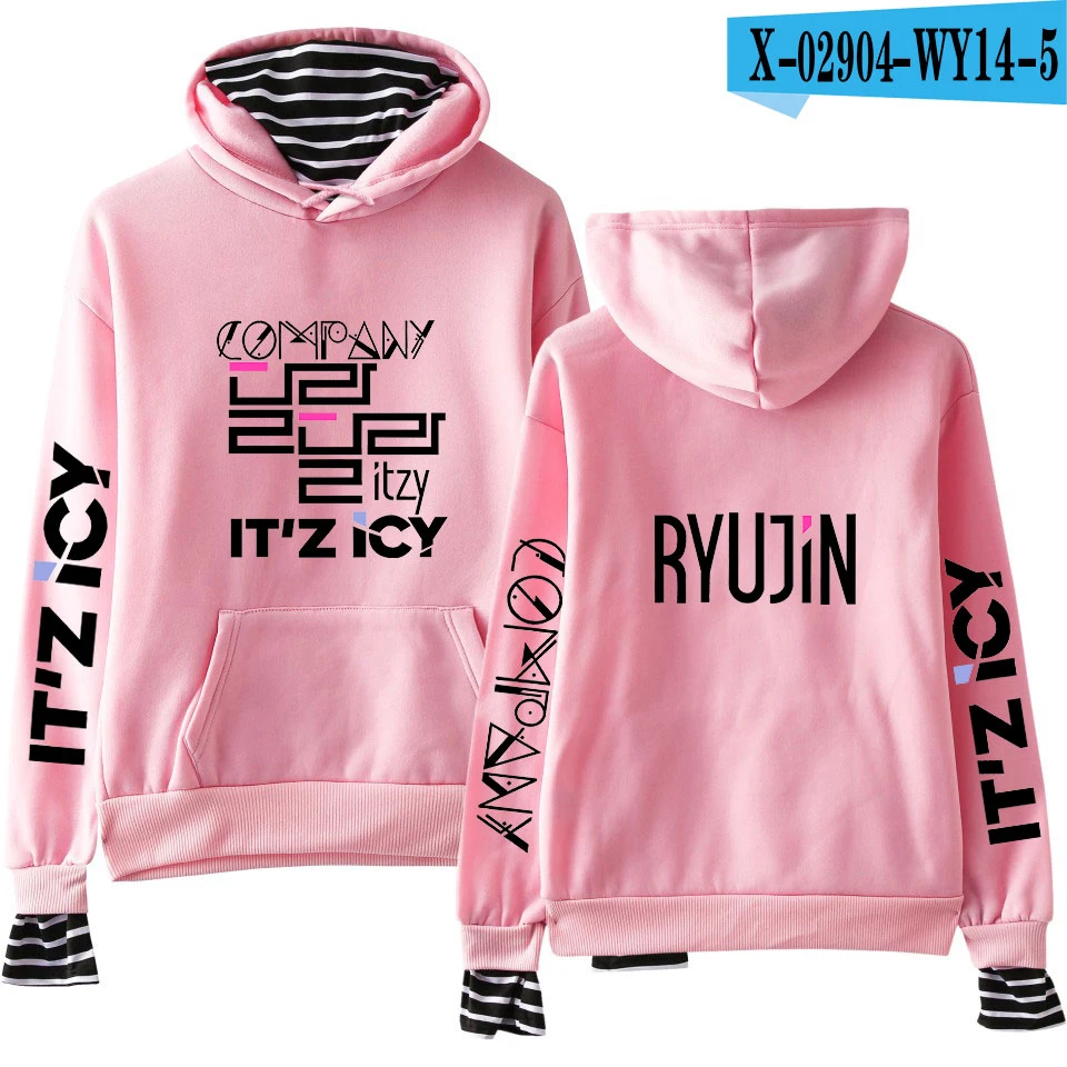 ITZY поддельные два предмета толстовка с капюшоном модные повседневные женские толстовки с капюшоном; сезон осень-зима эксклюзивная одежда в стиле хип-хоп 2XL - Цвет: 20