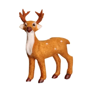 

1 Christmas Desktop Deer Ornament Simulation Standing Reindeer Elk Ornaments Desktop Home Decoration Collection Christ