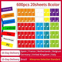 A4 Network Cable Labels Sticker Colorful Waterproof Self Adhesive Wire Labels For Electrical cables Organize Cord Identification