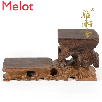 

Jade Red Wood Carving Stone Base Crafts Decoration Teapot Base Chicken Wing Wood Height Base