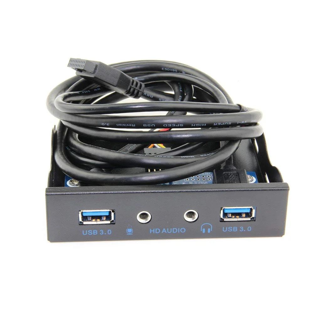 

USB 3.0 2 Port 3.5in Hub Multifunction Microphone Input Desktop High Speed Floppy Bay Plug And Play Metal Front Panel HD Output