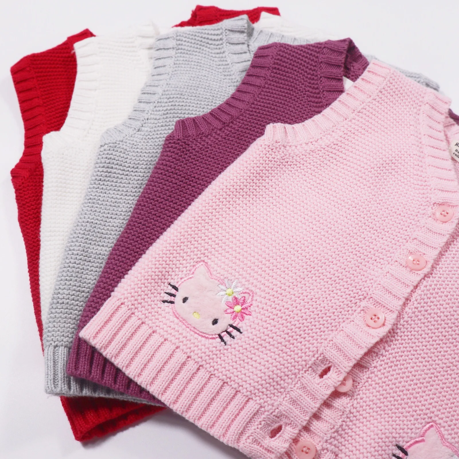 

2019 New Style Children Knitted Cotton Vest Infant Autumn And Winter Baby Sweater Waistcoat Cardigan