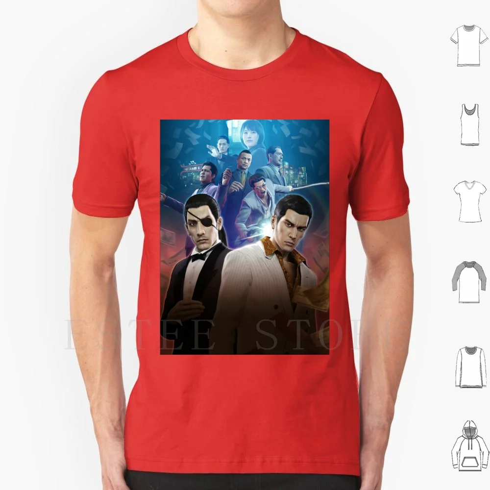 Yakuza 0 Poster T Shirt Cotone Uomo Stampa Fai Da Te Yakuza Yakuza 0 Yakuza Kiwami Goro Majima Kazuma Kiyu Akira Nishikiyama