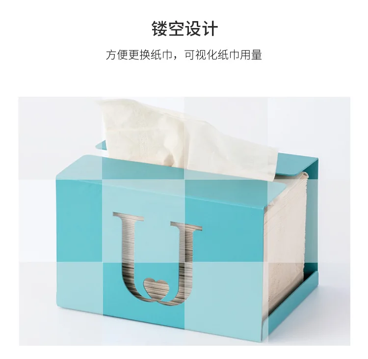 Jordanjudy Zuo Dun Judy Iron Art Tissue Box Household Teapoy Table Paper Extraction Box Creative Living Room Napkin Tissue Box