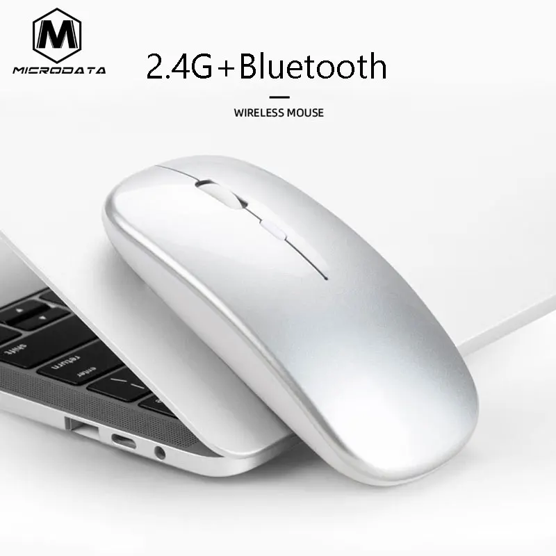 Беспроводная мышь для микроданных 2,4G, Bluetooth 5,0, USB, бесшумная мышь для компьютера, ноутбука, зарядная мышь для samsung, Xiaomi, huawei