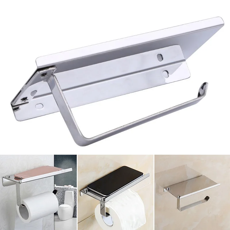 

Keys Toilet Paper Holders Hanger Stainless steel Mobile Phone Storage Shelf Wall mounted Rack