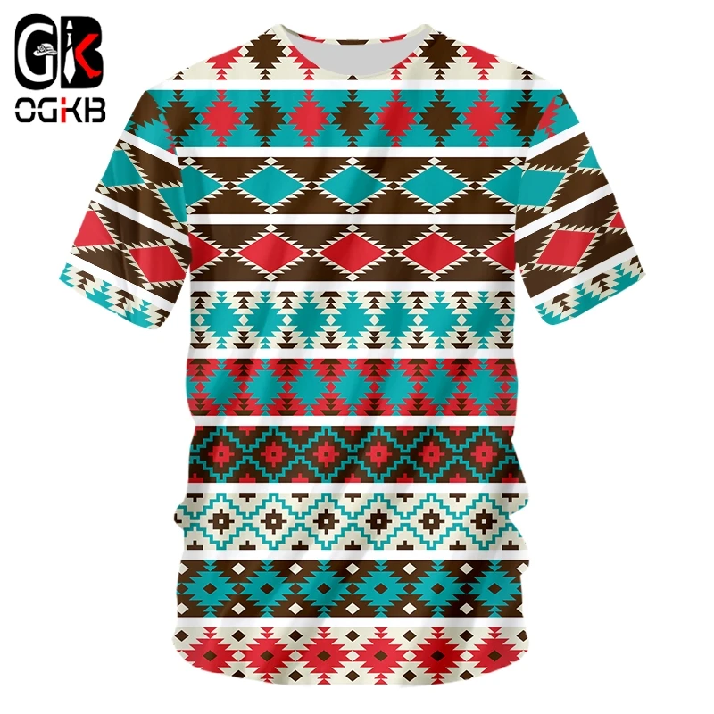 

OGKB Funny Geometric Pattern 3D Printed T Shirts Men Fashion Tshirt Casual Cartoon Pixel Style Short Sleeve T-shirt Plus Size