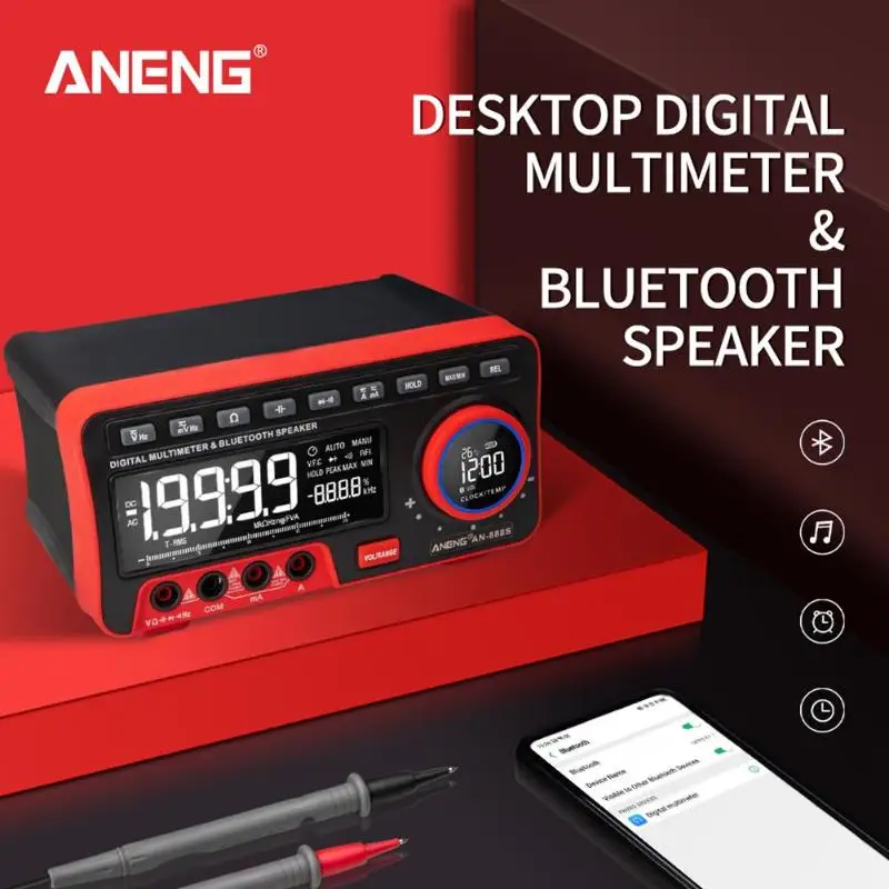 ANENG AN888S 19999 отсчетов Автоматический диапазон для прочного подсчета Высокоточный динамик+ часы+ Будильник+ термометр мультиметр