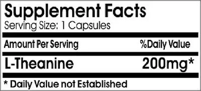 

L-Theanine 200mg High Potency Large Bottle Stress Relief! Fresh