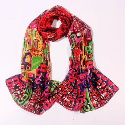 46 дизайнов Ван Гог Картина маслом шелковый шарф женский и мужской шарф натуральный шелк шарфы женские роскошные брендовые Дизайнерские шарфы - Цвет: 47