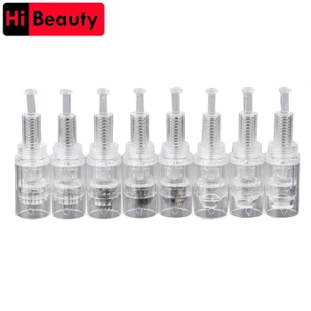 

50PCS/lot Disposable Silicone 9 12 36 42 Pin 3D Micro Round Nano Needles Cartridges 10mm Screw Port For Microneedle Derma Pen
