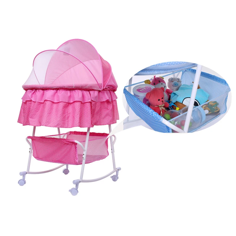 Детская качалка колыбель с москитной сеткой в наличии раскачивающаяся кроватка