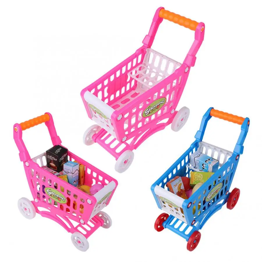 Имитационная тележка для покупок детская игрушка ролевых игр пластиковая с