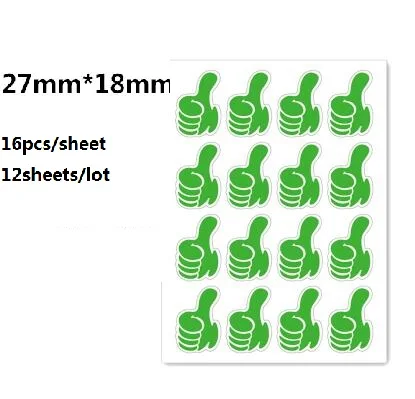 green 27*18 мм школа учительница заслуга хвалу смешные наклейки детские большие наклейки-Награды Класс липкая бумажная этикетка для ребенка 12 лист/набор - Цвет: green
