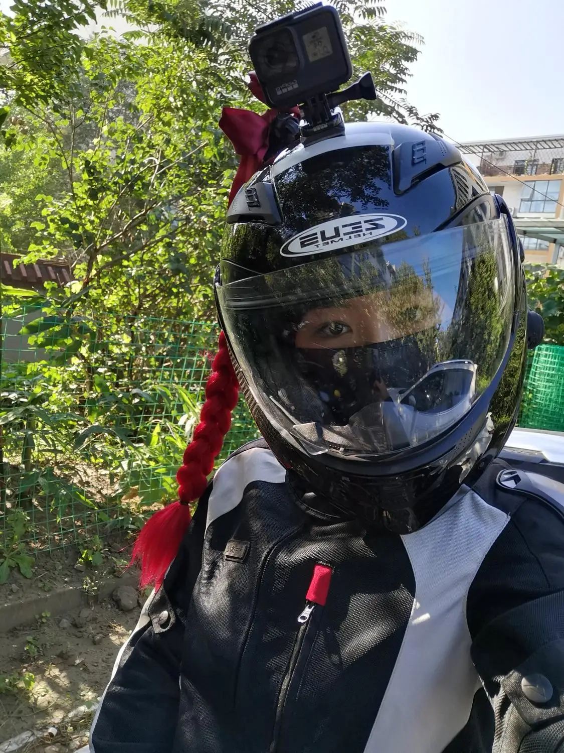 Cool personality motorcycle balance car helmet men's dirty plait ladies helmet retro plait decoration ideas