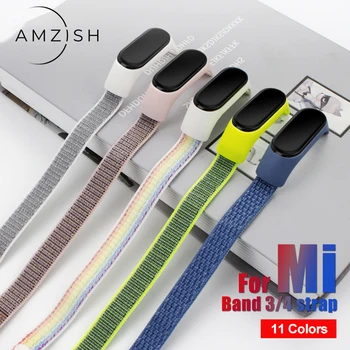

amzish Universal Nylon Bracelet For Xiaomi Mi Band 4 Soft Wirst Strap For Mi Band 3 Colorful Smart Accessoris Sport Bracelet