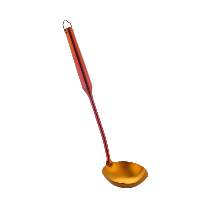 OR-Soup Spoon 1 шт. нержавеющая сталь Радужная кухонная утварь Европейский стиль кухонные инструменты набор лопатка для переворачивания ложка для ресторанная посуда - Цвет: OR-Soup Spoon