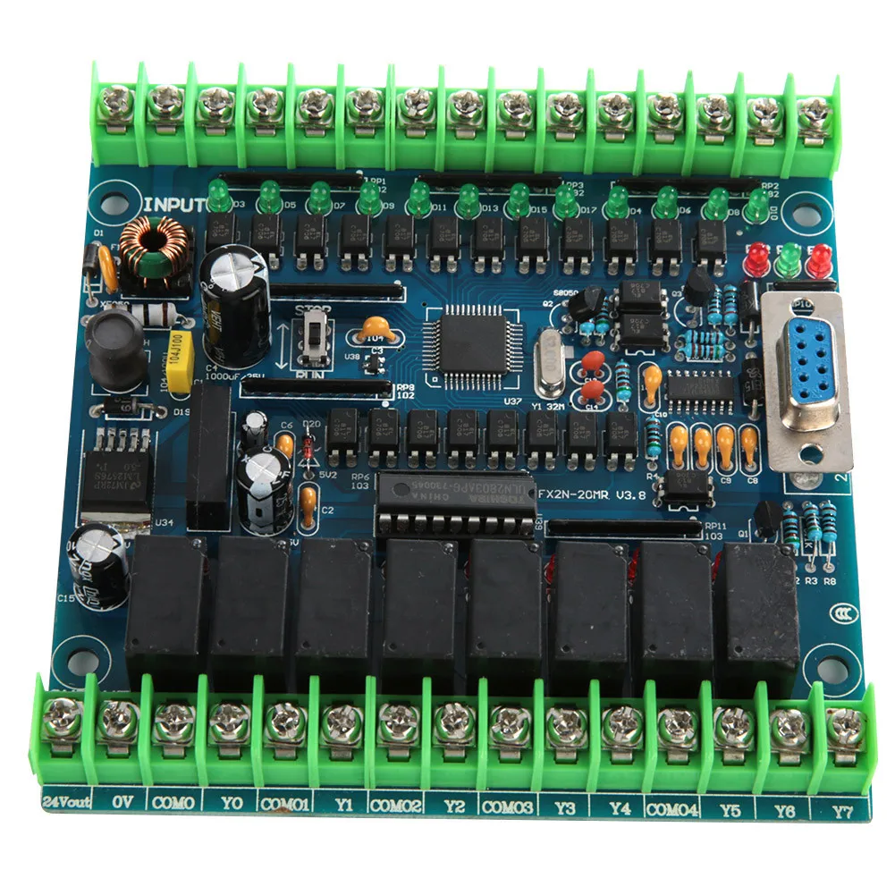 

Industrial Programmable Control Board FX2N-20MR 12 Input 8 Output 24V 5A stepper motor controller