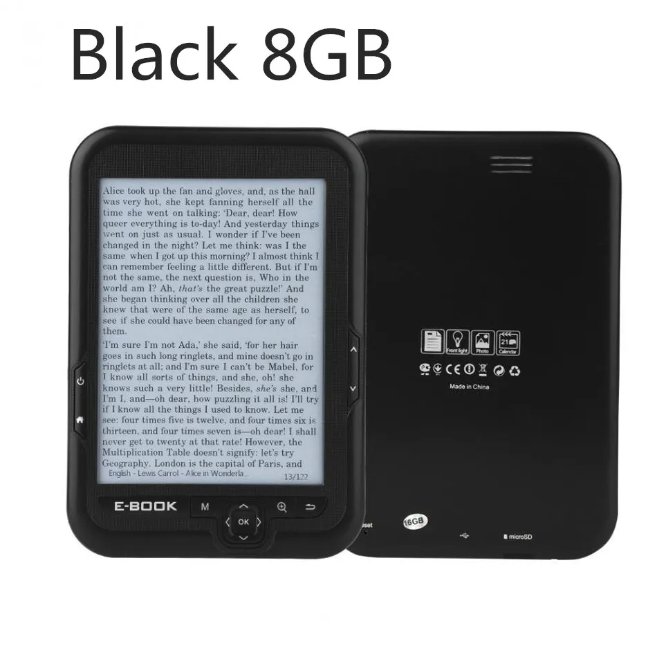 

Portable e-Book Reader 6 inch Multi digital usb ebook reader Built-in 8GB Memory and Support SD card Extended Protect the eyes