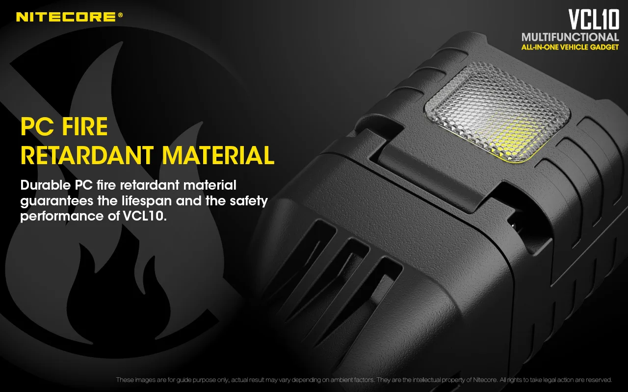 Original NITECORE VCL10 flashlight Multifunctional All-in-one Vehicle Gadget Charger/ Emergency Light/ Break window outdoor