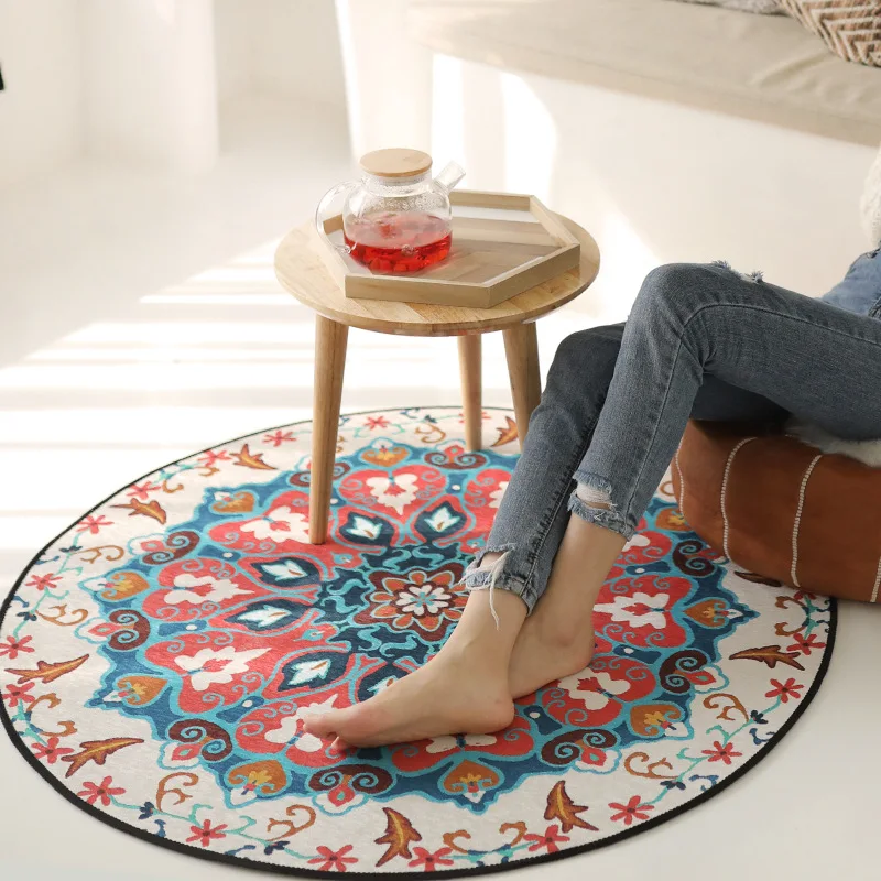 

Morocco Boho Round rug bedside circle Non-slip mat rugs and carpets for home living room persian area rug Nordic Bedroom carpet