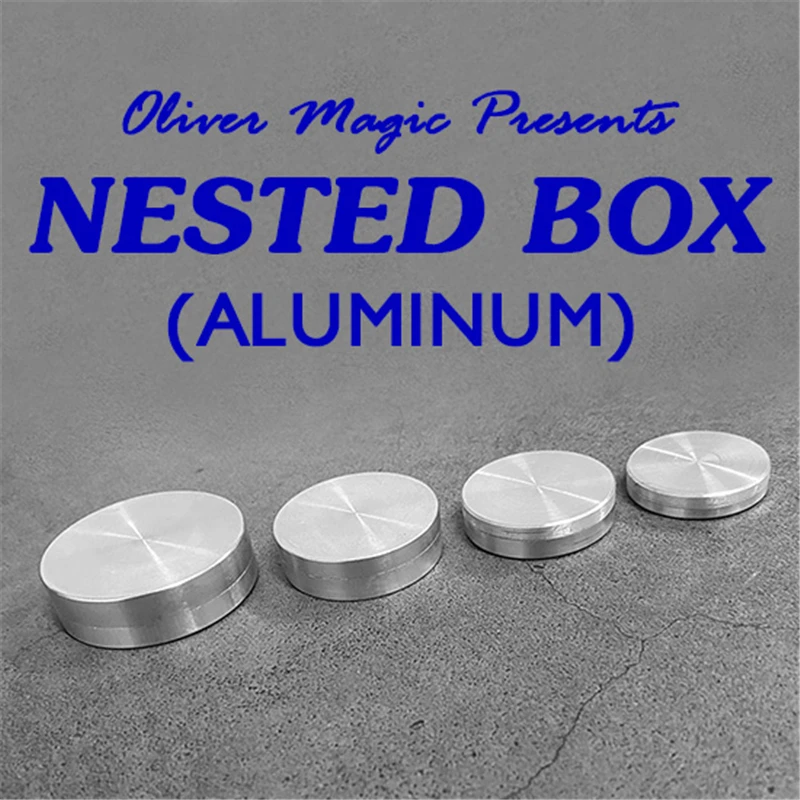 Nested Box (Aluminum) by Oliver Magic Coin Disappear Into Box Magia Magician Close Up Illusions Gimmick Props Mentalism Funny