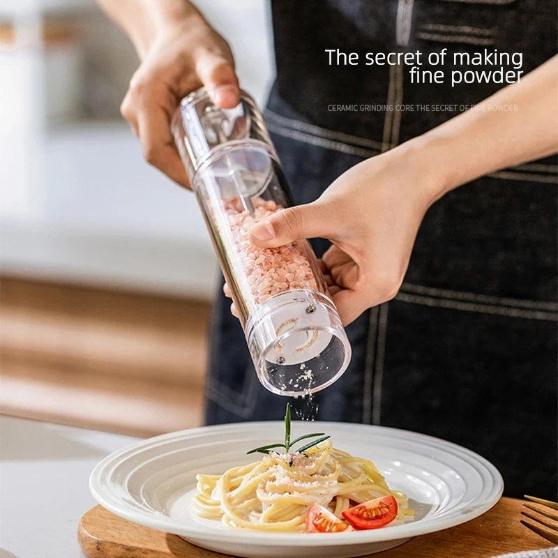 Acrylic Spice Pepper Mill Salt Grinder Adjustable Ceramic Grinders Kitchen Set