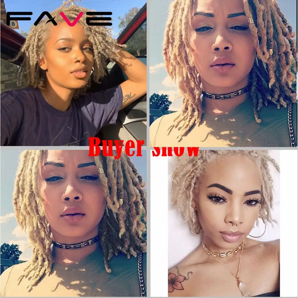 FAVE Dreadlock Curly Faux Locs Wig Short Twist Ombre Mixed Blonde Brown For  Black White Women and Men Afro Curly Synthetic Wig|Synthetic None-Lace  Wigs| - AliExpress