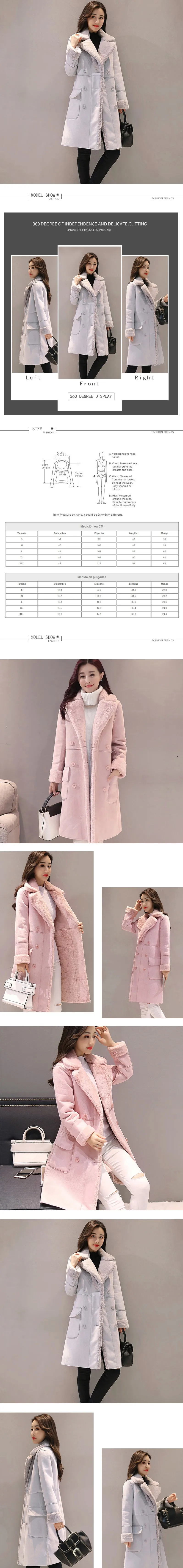 Прямая поставка женский замшевый мех зимнее пальто модная Толстая Искусственная овчина длинная куртка пальто женский однотонный теплый Тренч пальто