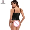 Women Leather Lace Appliques Adjustable Hook & Strap Easy Lingerie Slimming Party Corsets And Bustiers ► Photo 2/6