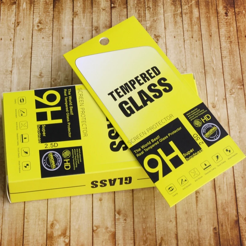 휴대폰용 녹색 범용 종이 소매 포장 상자, 9H 강화 유리 화면 보호 필름, 로트당 200 개, 175*87mm