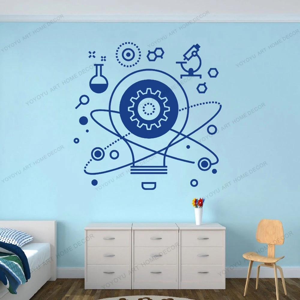 

Gears Vinyl Wall Decal Lab School Science Classroom Decor Study Room Interior Decoration Waterproof Stickers Bedroom Mural CX742