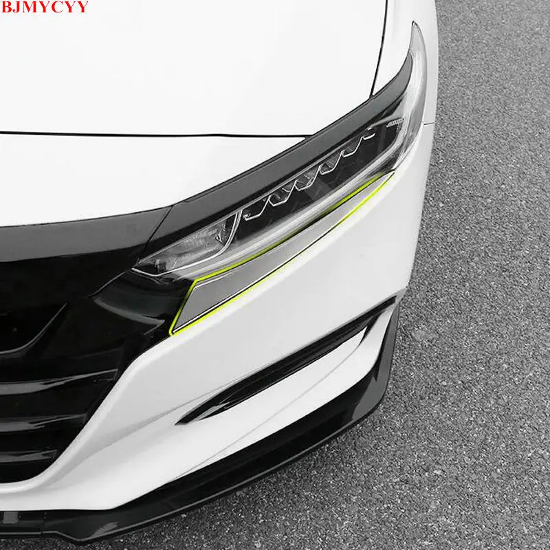 BJMYCYY 2 шт./компл. искусственная нержавеющая сталь для крышки фары Honda Accord 10th 2018 2019 |