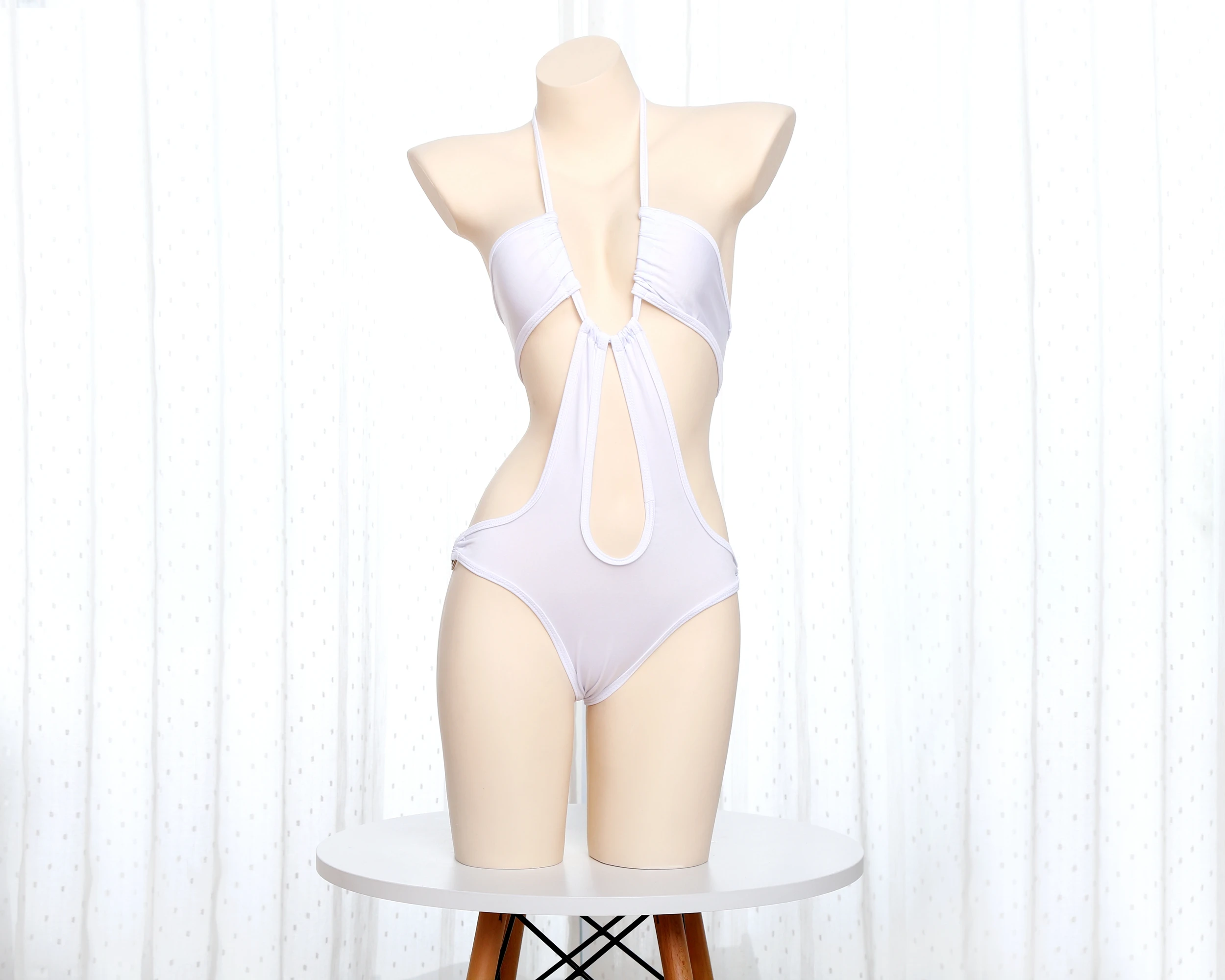 

Sexy Fashion White Lingerie Body Suit for Women perspective One Piece Swimwear Sukumizu Lingerie Set Sexy Cosplay underwear