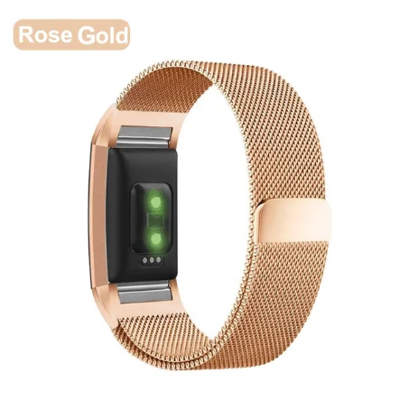 Rose Gold Металлический браслет из нержавеющей стали для браслета Fitbit charge 2 Миланская петля Магнитный Fitbit charge 3 ремешок умный Браслет для наручного ремешка - Цвет ремешка: Rose Gold