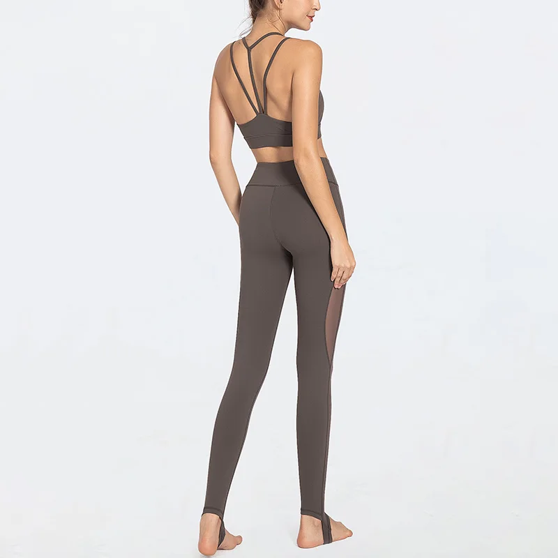 2 Piece Yoga Set Sports Bra and Leggings Quick-Drying Seamless Women Set Mesh Gym Sports Set Fitness Sports Suit