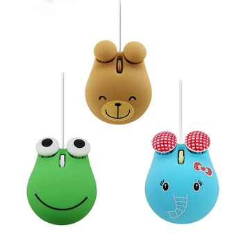

Optical Wired Computer Mouse Cute Cartoon Anime Animal Bear Tiger Shape Mice Small Portable PC Office Mause For Kid Girl Gift