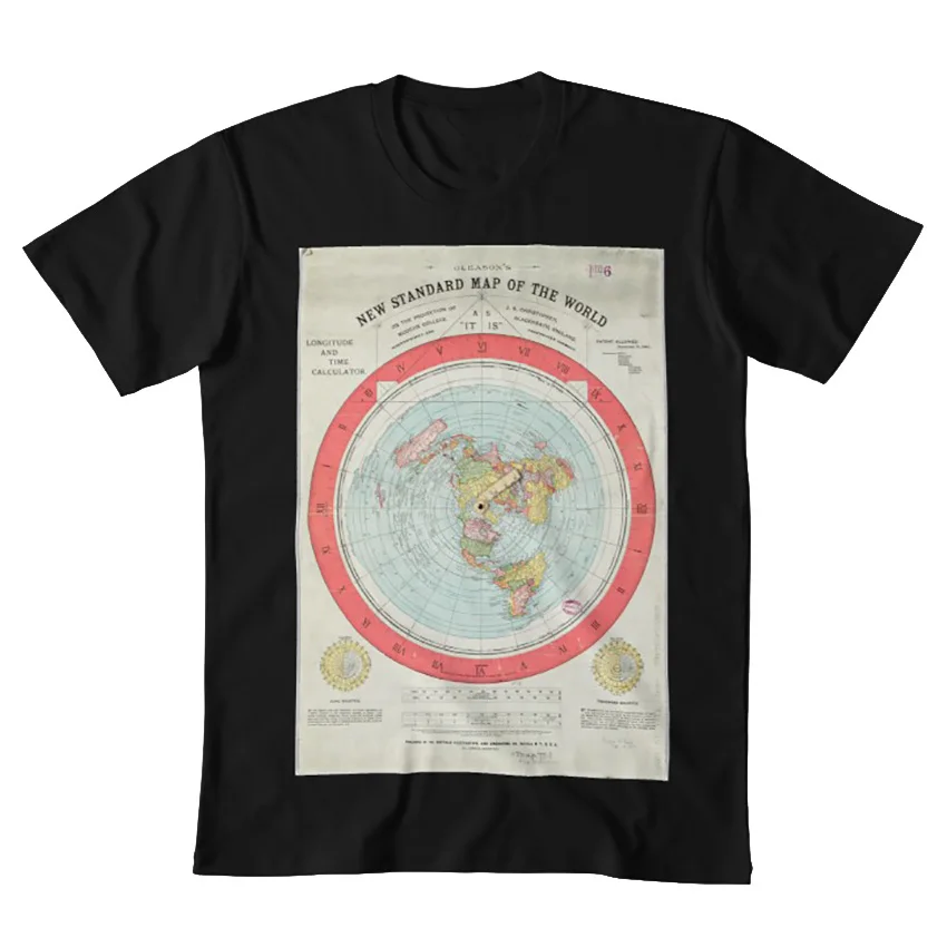 Плоская карта земли Gleason's Map плоская gleasons az eq земли|Футболки| |