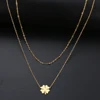 DOTIFI For Women Fashion Shaped Double Necklace Lucky Clover Geometric Figure Stainless Steel Gold Silver Color Gift ► Photo 1/6
