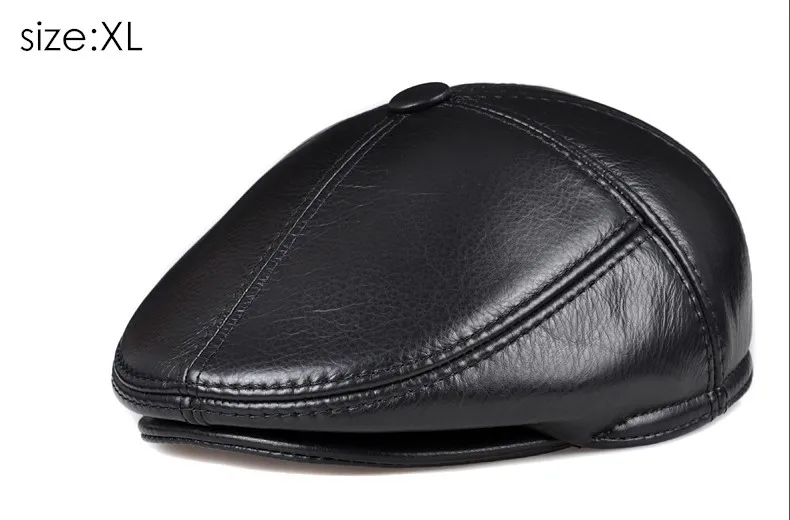 black XL Aorice, натуральная кожа, черные мужские береты, высокое качество, модные мужские взрослые полосатые регулируемые шапки, шапка s Luste Baret HL093 - Цвет: black XL
