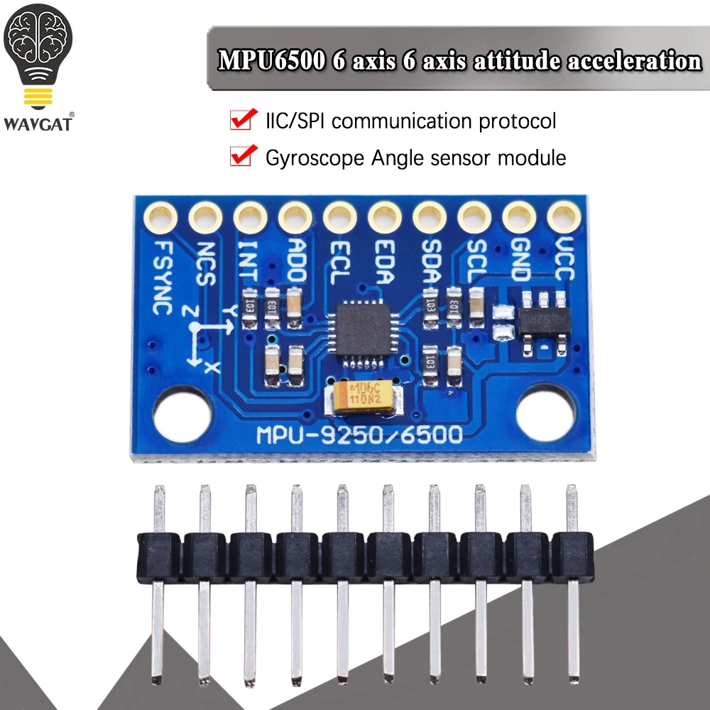 Iic i2c spi mpu6500 MPU-6500 6-axis giroscópio acelerômetro sensor módulo substituir mpu6050 para arduino com pinos GY-6500