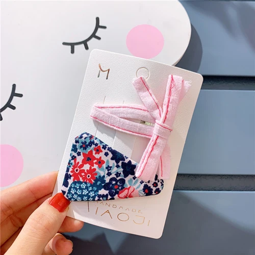 Pink 2 шт./компл. новые женские головные уборы для девушек набор простые треугольные шпильки с цветами бант заколки для волос геометрические заколки аксессуары для волос - Цвет: Pink