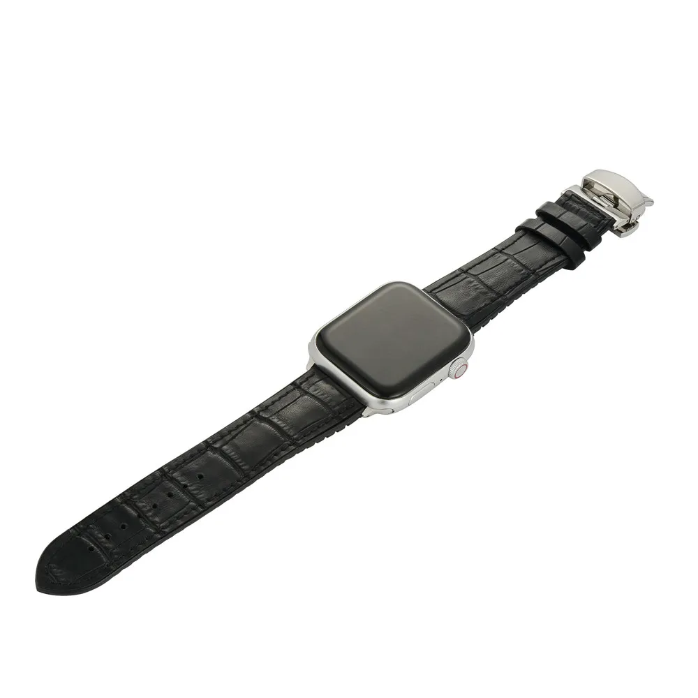 Браслет с застежкой-бабочкой для наручных часов Apple Watch, версии 44/40/42/38 мм Классический Ремешки для наручных часов аксессуары для наручных часов iWatch серии 5 4 3 2 1 - Цвет ремешка: Black 1
