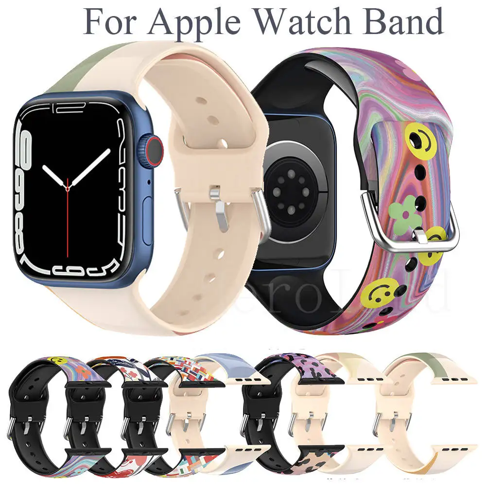 

Ремешок для Apple Watch band 45 мм 41 мм 38 мм 42 мм 44 мм 40 мм спортивный силиконовый браслет для Iwatch Series 7 6 5 4 3 SE