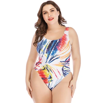 

2020 Plus Size Swimwear Women One-Piece Swimsuit Large Bathing Suit Push Up Beach Wear Vintage Women Bodysuits Swimming Suit 4XL