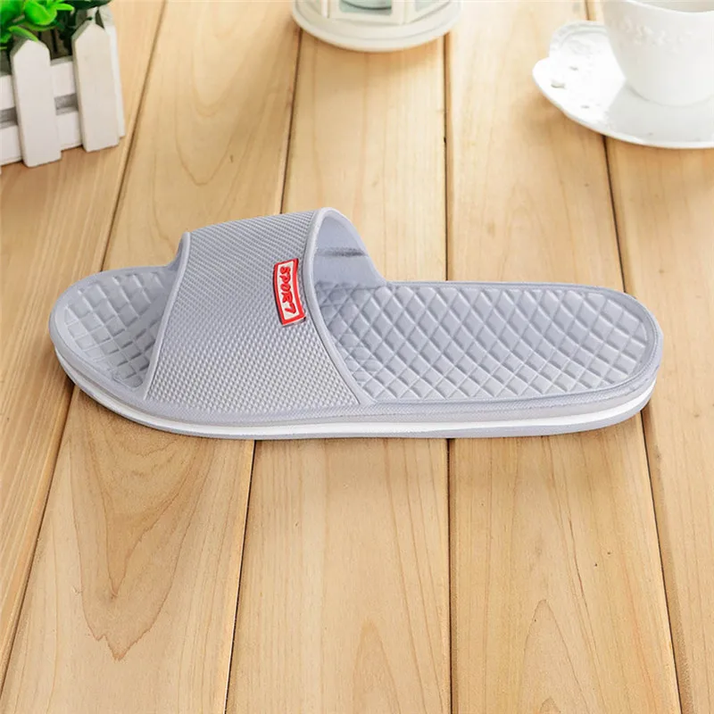 Summer Sandals Slippers Pantuflas Chinelo Masculino Chanclas Flat Bath Slippers Hombre Men Solid Indoor & Outdoor EVA PVC Insole