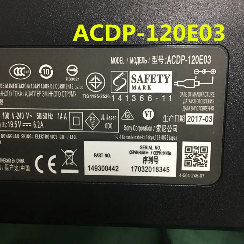 Для SONY ЖК-дисплей ТВ адаптер питания ACDP-120E03 выход 19,5 V 6.2A тест, гарантия работы