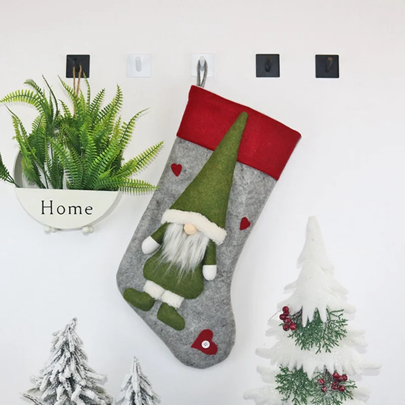 GY 1 Pcs Christmas Socks Stockings Pendant Cloth Ornaments Faceless Doll Boots Christmas Decoration For Party Home Supplies Gift - Цвет: GY