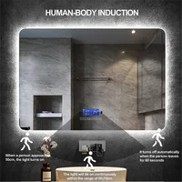 Rectangle Bluetooth Smart Bathroom Makeup Mirror WIth LED Light human body induction Anti-fog Backlight Wall Hanging Mirrors 2