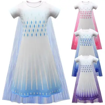 

4 colours Anna Elsa new princess dress girl dress Halloween Christmas Queen Cinderella costume children's show dress girl dress